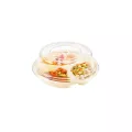 Couvercle transparent pour assiette 3 compartiments PC 265x68mm